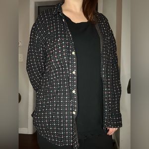 Madewell Oversized Ex Boyfriend Shirt Sz L black red